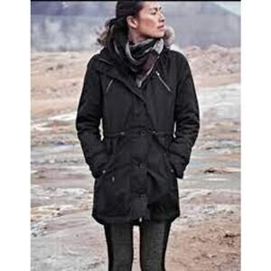Athleta Primaloft Peak Parka Black Hooded Zippered Pockets Women XXS